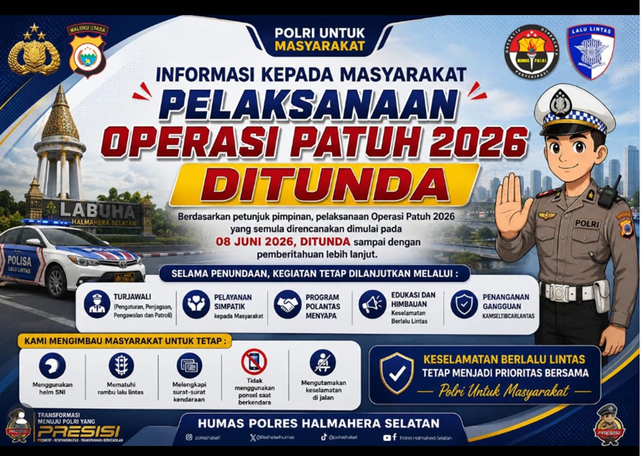 Operasi Patuh Kie Raha 2026 di Maluku Utara BATAL Digelar Bulan Juni, Ada Apa?