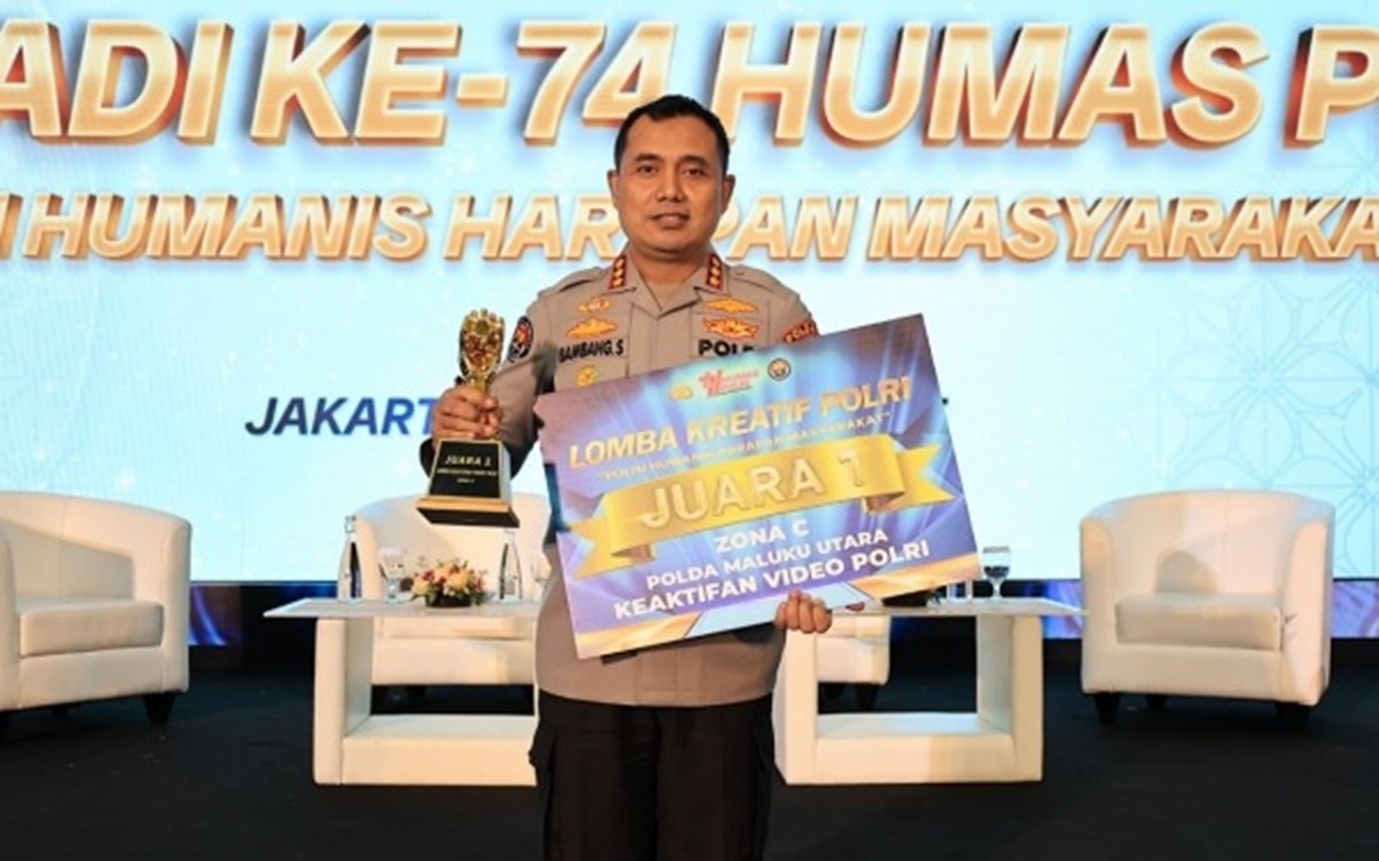 Humas Polda Malut Juara 1 Nasional Lomba Kreatif Humas Polri 2025