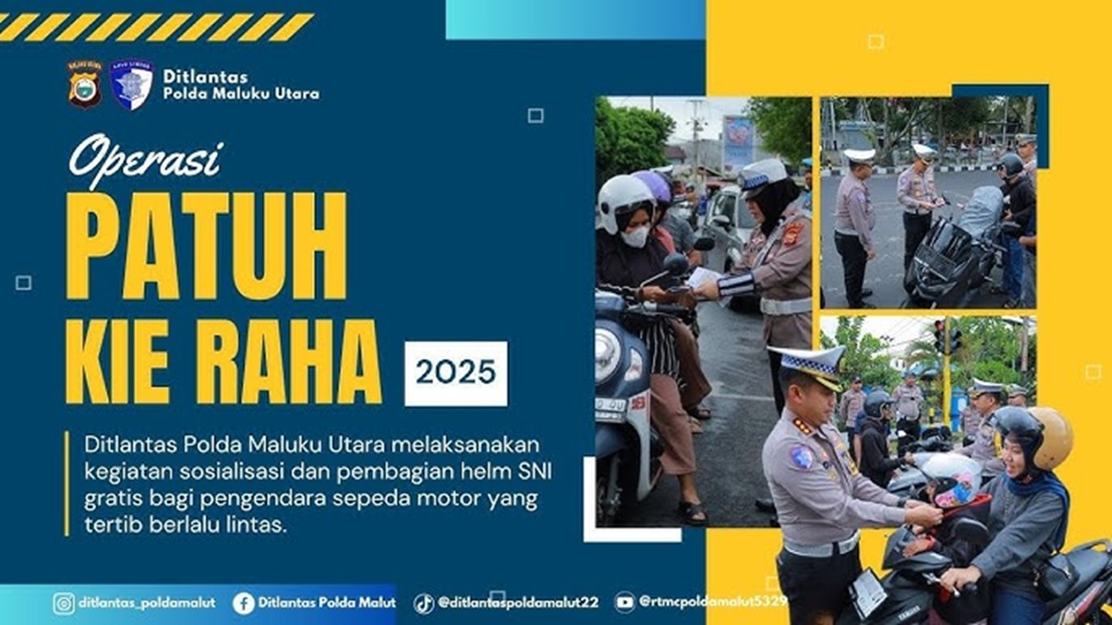 Operasi Patuh Kie Raha 2025: Ribuan Pengendara di Malut Disanksi
