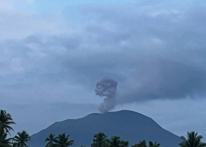 Gunung Ibu Tiba-tiba Erupsi, Abu Vulkanik Meluncur Hingga 600 Meter