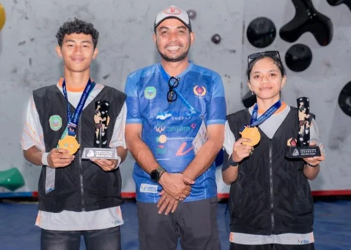 Sabet 2 Emas Sekaligus, Cabor Panjat Tebing Dongkrak Posisi Kontingen Haltim di Porprov V Malut