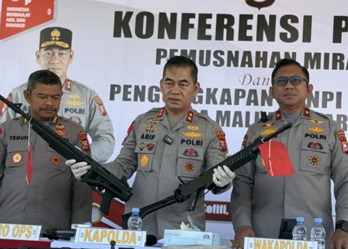 Jaringan Filipina-Papua Terbongkar! Polda Malut Sita 3 Senpi Laras Panjang & Amunisi