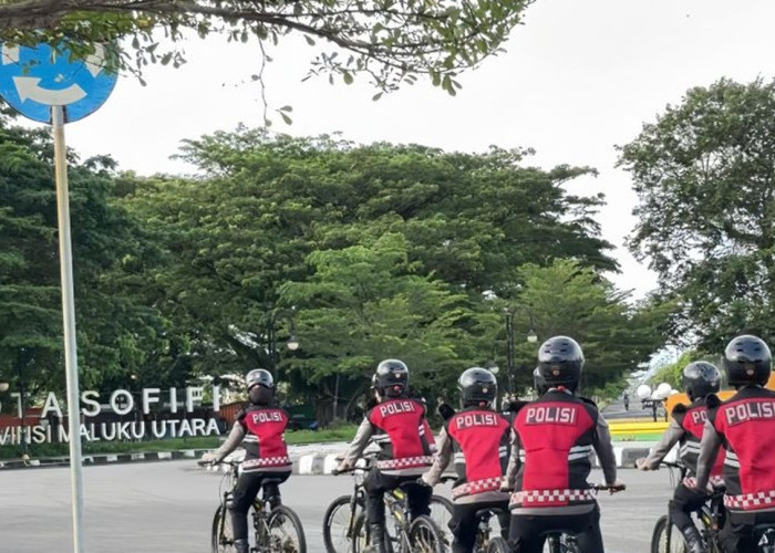Polwan Polda Malut Bersepeda Keliling Kota, Perkuat Rasa Aman Masyarakat