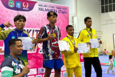 HEBAT! Anggota Polres Pulau Morotai Bripda Diki Candra Rebut Emas Wushu Sanda Porprov V Malut